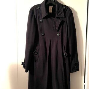 Elevenses /Free People  black double breasted coat trench coat style